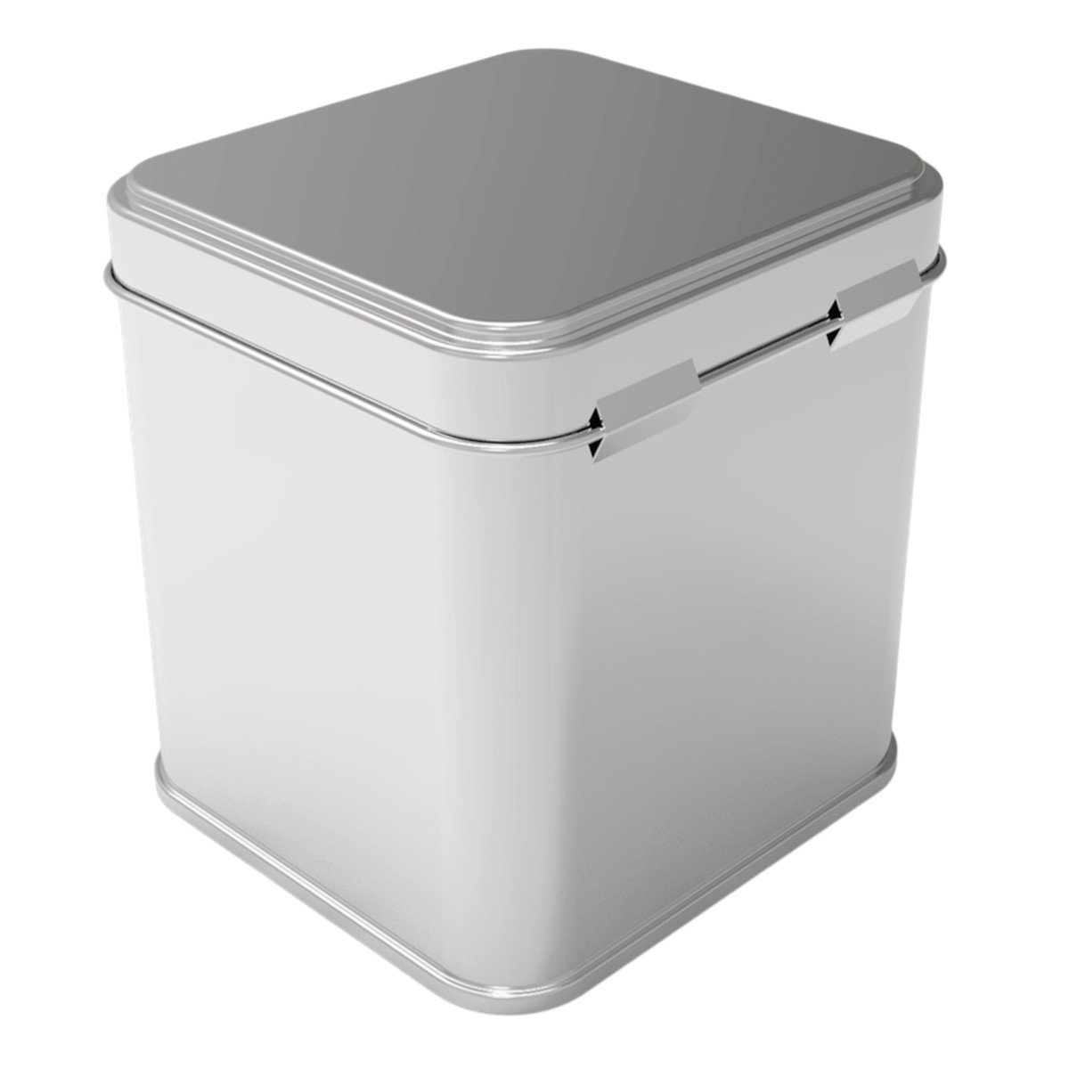 Square Tin Box 500 ml Tea Coffee and Hot Drinks Box 75 x 75 x 102 mm 0.5 lt  Hinged lid