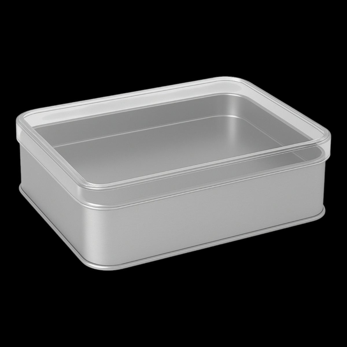 Rectangle Tin Can 1/2 lt Halva Metal Container  103 x 166 mm x H36 mm 0.50 lt  Crystal Lid