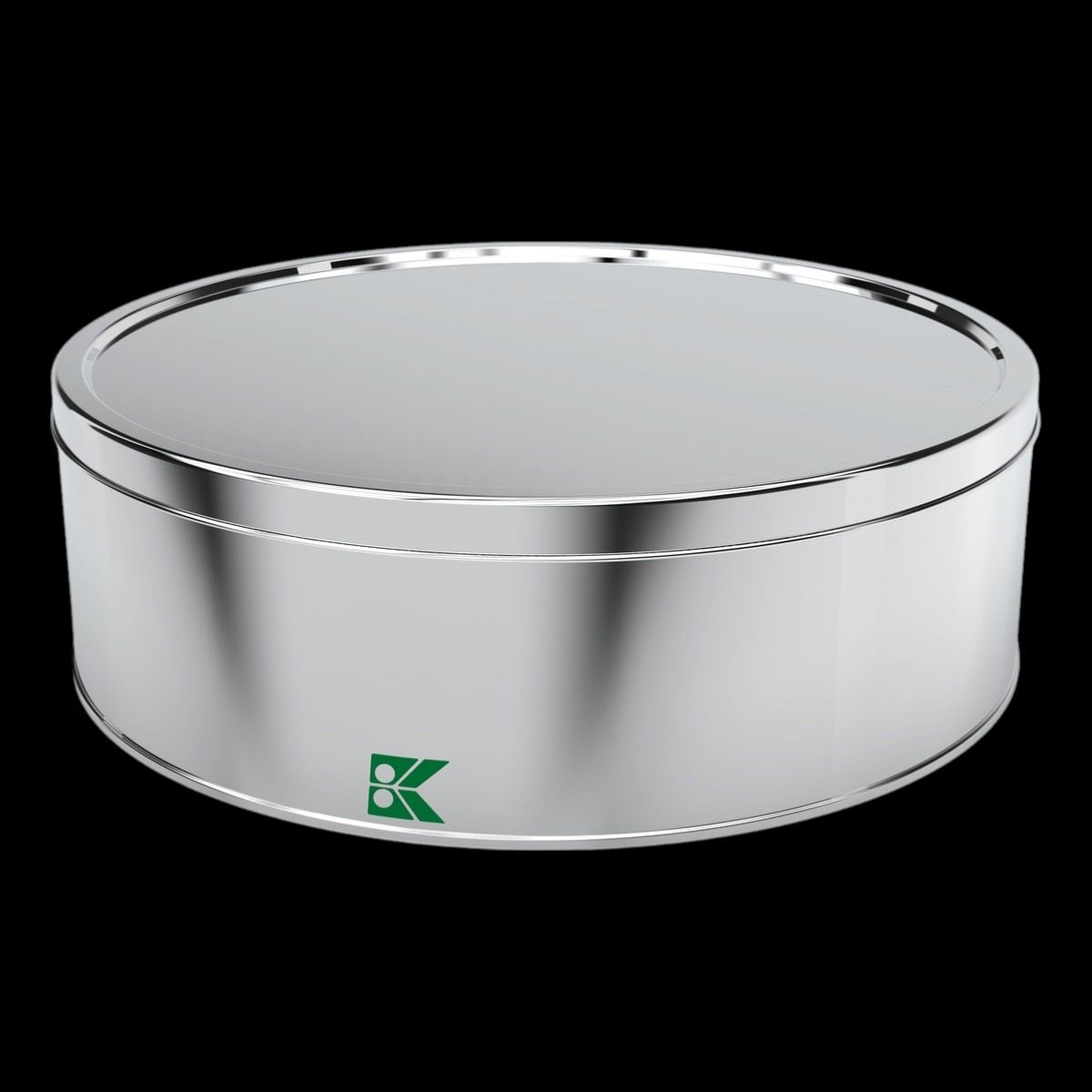 Round Tin Box Cookie Metal Container dia 265 x H78 mm 4 lt Slip Lid