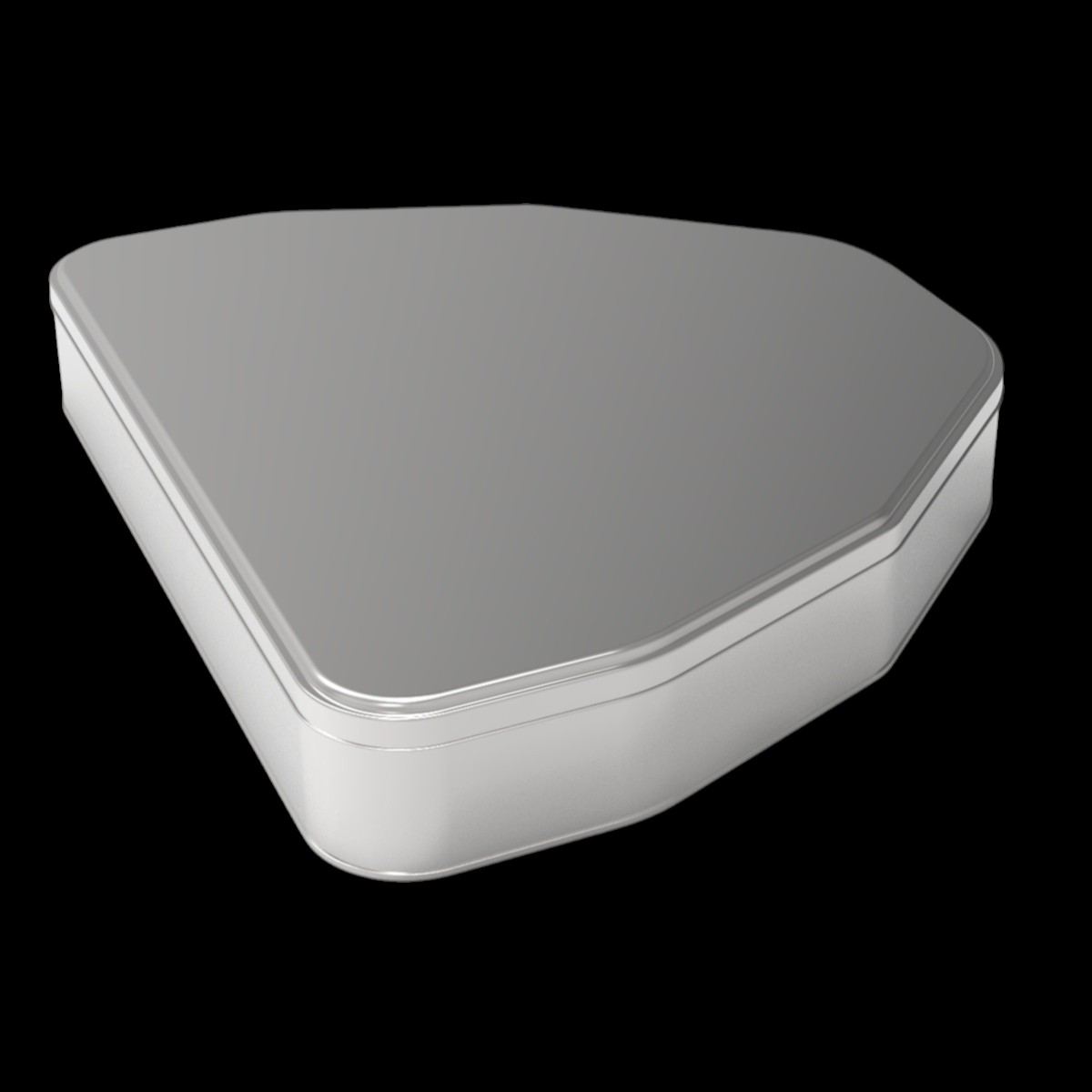 Custom Shape HALF OCTAGONAl Tin Can 3 lt Half Octagon Candy Box210 x 250 mm x H72 mm 3 lt  Slip Lid