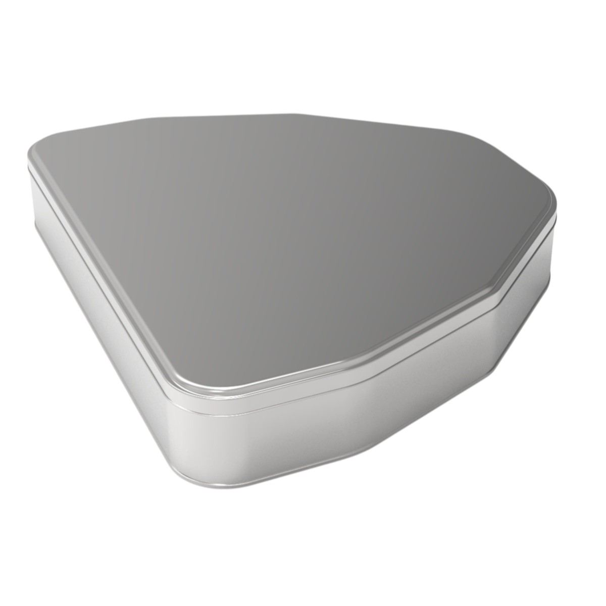 Custom Shape HALF OCTAGONAl Tin Can 3 lt Half Octagon Candy Box210 x 250 mm x H72 mm 3 lt  Slip Lid