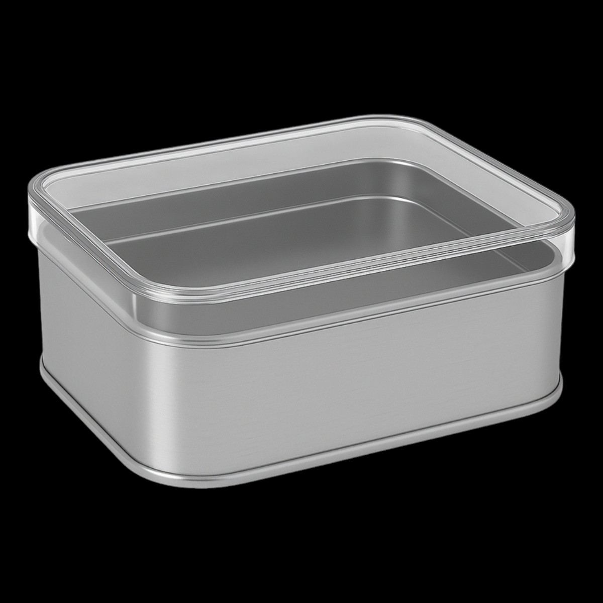 Rectangle Tin Can 250 ml Baklava Sweet Treats Box 75 x 100 x 37 mm 0.25 lt Slip Lid