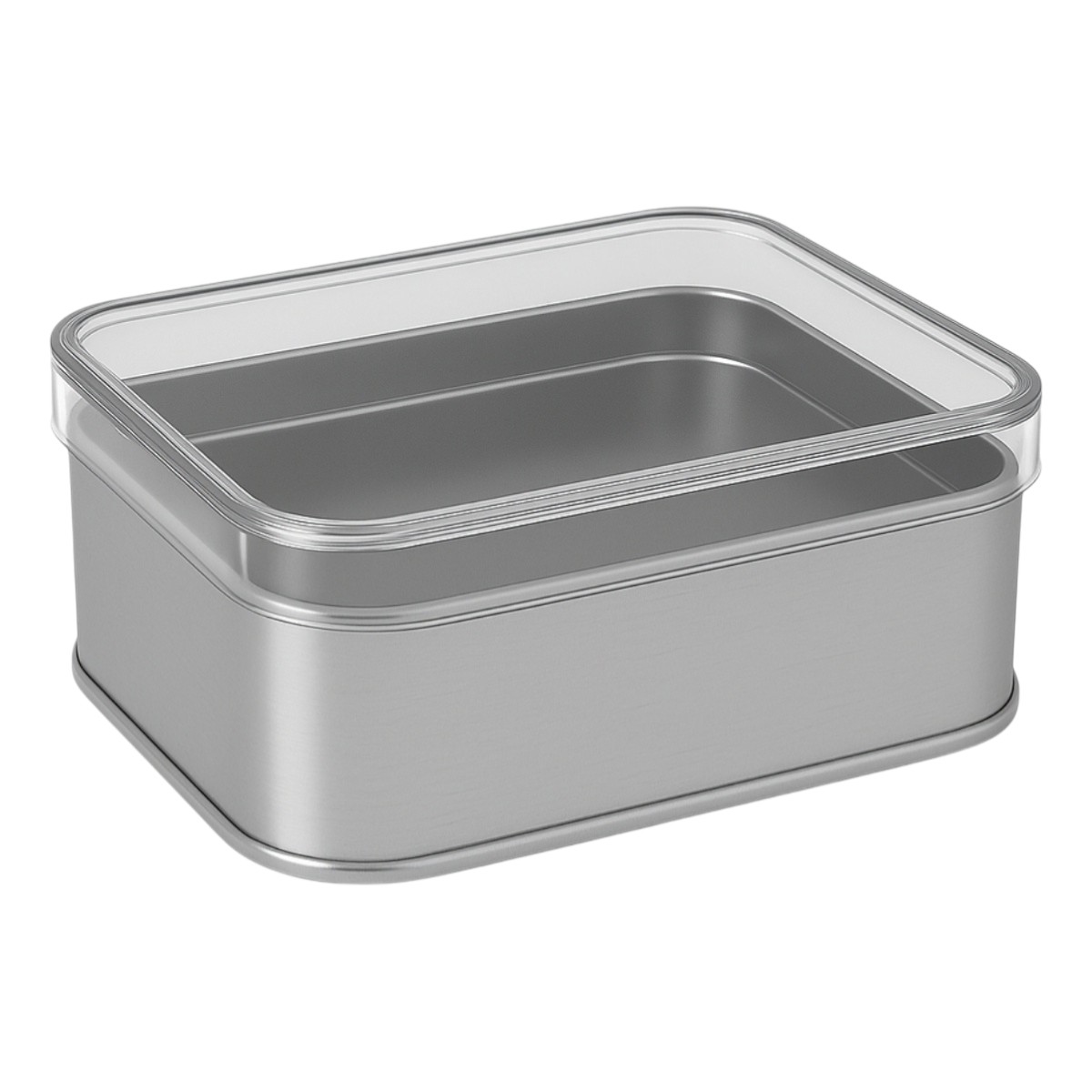 Rectangle Tin Can 250 ml Baklava Sweet Treats Box 75 x 100 x 37 mm 0.25 lt  Slip Lid