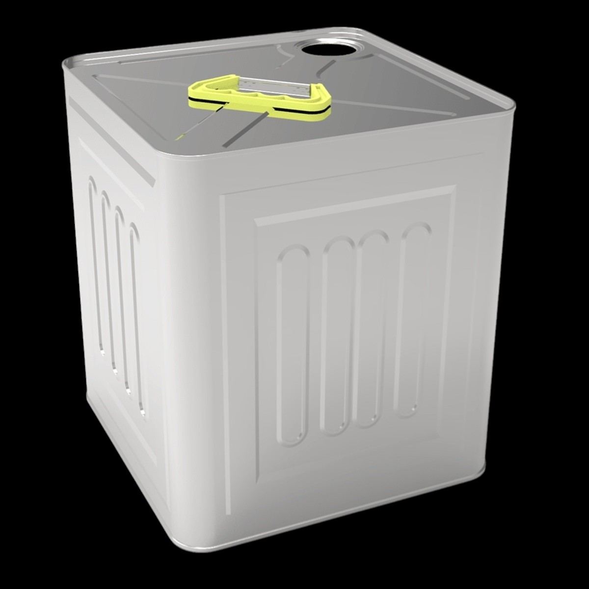 Square Tin Can 14 lt Tahin and Pekmez Container 232 x 232 x H265mm